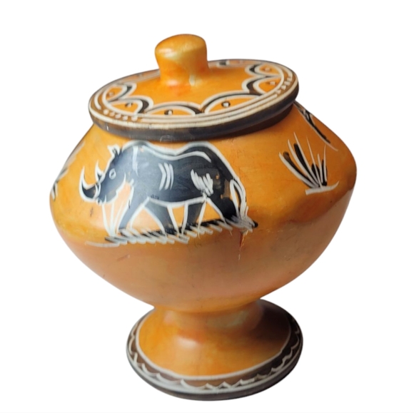 Vintage African Bowl With Lid Kenya - Picture 14 of 16